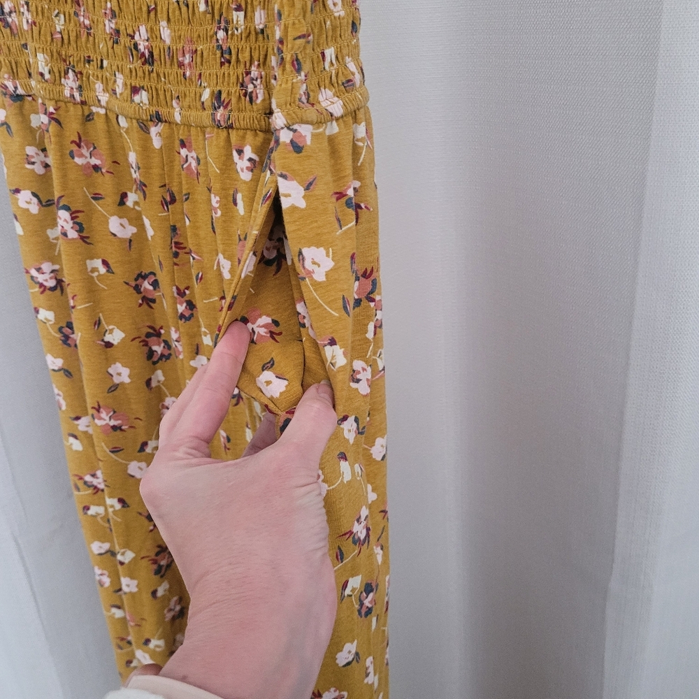 Pact Floral Mustard Jumpsuit M - Picture 4 of 5